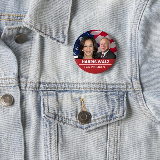 Kamala Harris Tim Walz 2024 Button (Beispiel)