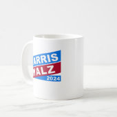 Kamala Harris Tim Walz 2024 Kaffee Kaffeetasse (Vorderseite Links)