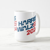 Kamala Harris Tim Walz 2024 Kaffeetasse (VorderseiteRechts)
