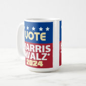 Kamala Harris Tim Walz 2024 Kaffeetasse (Vorderseite Links)