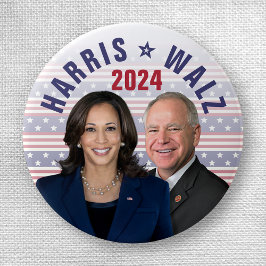 Kamala Harris Tim Walz 2024 Präsident Vice Fotos Button