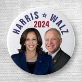 Kamala Harris Tim Walz 2024 Präsident Vice Fotos Button