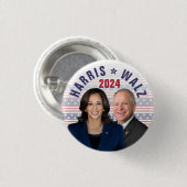 Kamala Harris Tim Walz 2024 Präsident Vice Fotos Button (Vorne & Hinten)