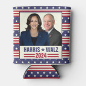 Kamala Harris Tim Walz 2024 Präsident Vice Fotos Dosenkühler (Vorderseite)
