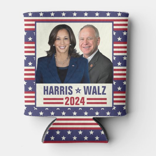 Kamala Harris Tim Walz 2024 Präsident Vice Fotos Dosenkühler (Vorderseite)