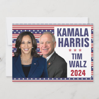 Kamala Harris Tim Walz 2024 Präsident Vice Fotos Einladung
