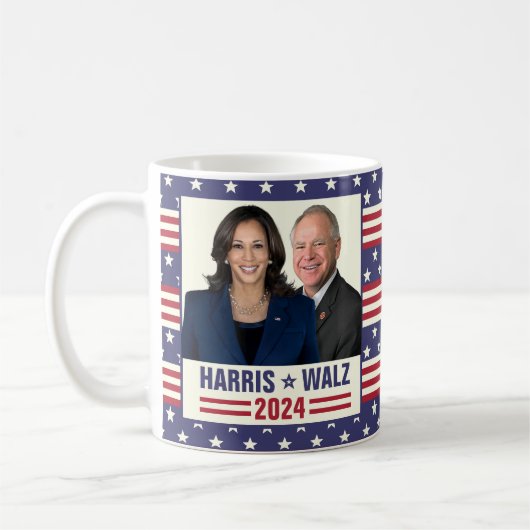 Kamala Harris Tim Walz 2024 Präsident Vice Fotos Kaffeetasse (Links)