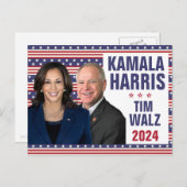 Kamala Harris Tim Walz 2024 Präsident Vice Fotos Postkarte (Vorne/Hinten)