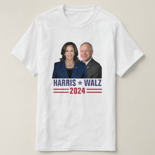 Kamala Harris Tim Walz 2024 Präsident Vice Fotos T-Shirt (Design vorne)