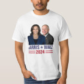 Kamala Harris Tim Walz 2024 Präsident Vice Fotos T-Shirt (Vorderseite)