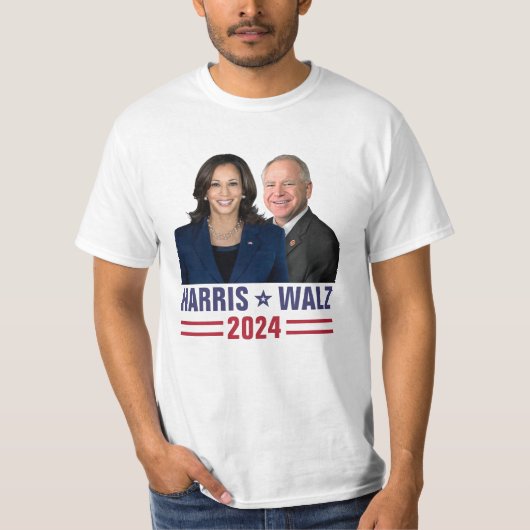 Kamala Harris Tim Walz 2024 Präsident Vice Fotos T-Shirt (Vorderseite)