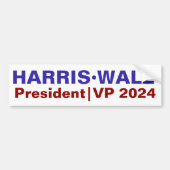 Kamala Harris Tim Walz 2024 Präsident | Vice Pres Autoaufkleber (Vorne)
