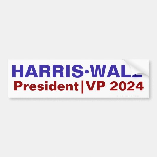 Kamala Harris Tim Walz 2024 Präsident | Vice Pres Autoaufkleber (Vorne)