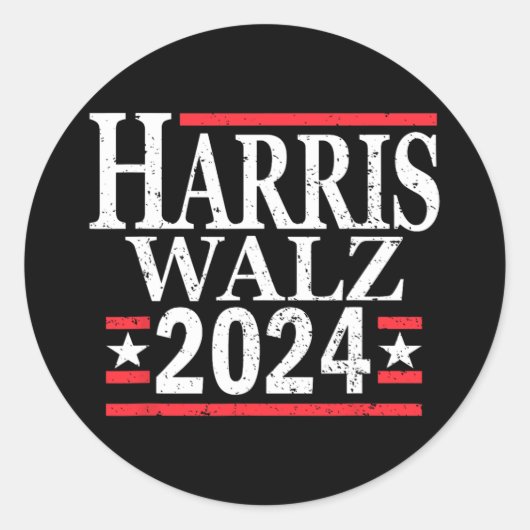 Kamala Harris Tim Walz 2024 Runder Aufkleber (Vorderseite)