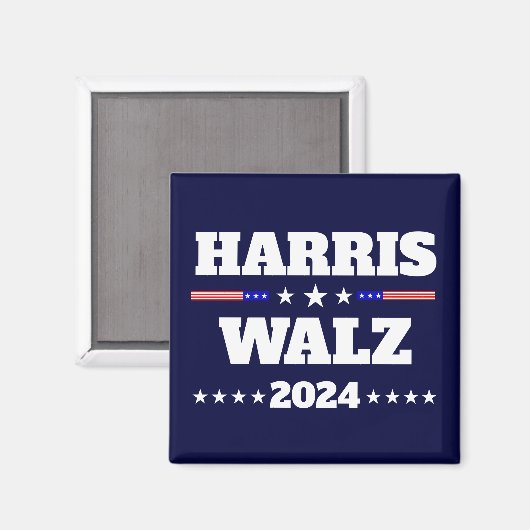 Kamala Harris Tim Walz 2024 US-Präsidentschaftskam Magnet (Vorderseite/Rückseite)