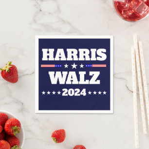 Kamala Harris Tim Walz 2024 US-Präsidentschaftskam Serviette