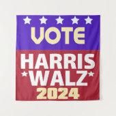 Kamala Harris Tim Walz 2024 Wandteppich (Vorderseite)