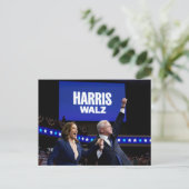 Kamala Harris Tim Walz Banner Postkarte (Stehend Vorderseite)
