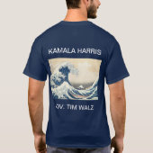 KAMALA HARRIS TIM WALZ BLAUE WAVE T - Shirt (Rückseite)