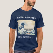 KAMALA HARRIS TIM WALZ BLAUE WAVE T - Shirt (Vorderseite)
