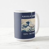KAMALA HARRIS TIM WALZ BLUE WAVE 2024 KAFFEETASSE (VorderseiteRechts)
