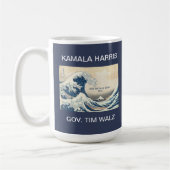 KAMALA HARRIS TIM WALZ BLUE WAVE 2024 KAFFEETASSE (Links)