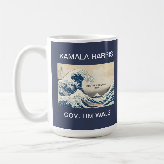 KAMALA HARRIS TIM WALZ BLUE WAVE 2024 KAFFEETASSE (Links)