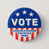 Kamala Harris - Tim Walz Circle Button (Vorderseite)