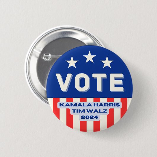 Kamala Harris - Tim Walz Circle Button (Vorne & Hinten)