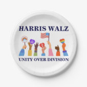 Kamala Harris Tim Walz Einheit Pappteller (Vorderseite)