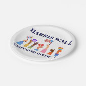 Kamala Harris Tim Walz Einheit Pappteller (Schrägansicht)