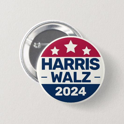 Kamala Harris Tim Walz Kampagne 2024 Präsident Button (Vorne & Hinten)