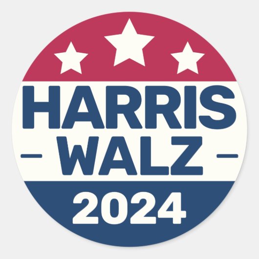 Kamala Harris Tim Walz Kampagne 2024 Präsident Runder Aufkleber (Vorderseite)