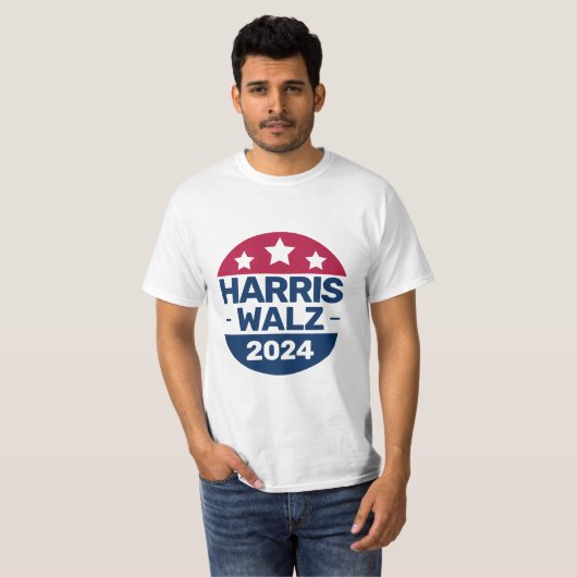 Kamala Harris Tim Walz Kampagne 2024 Präsident T-Shirt (Vorne ganz)