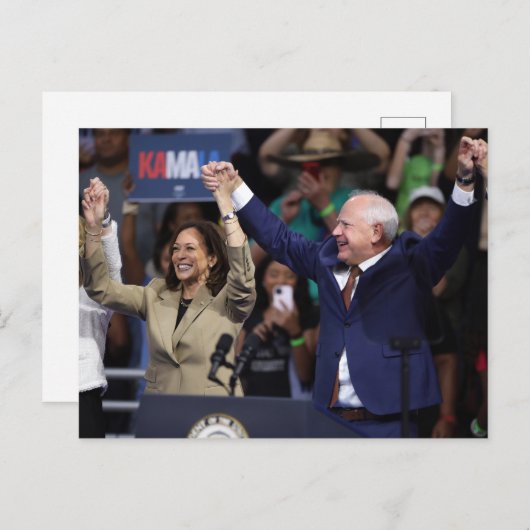 Kamala Harris & Tim Walz Postkarte (Vorne/Hinten)