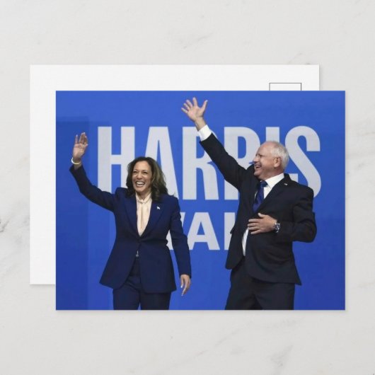 Kamala Harris Tim Walz Postkarte (Vorne/Hinten)