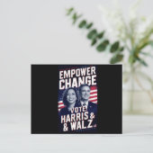 Kamala Harris & Tim Walz Postkarte (Stehend Vorderseite)