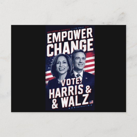 Kamala Harris & Tim Walz Postkarte (Vorderseite)