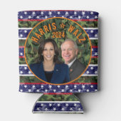 Kamala Harris Tim Walz Präsident Camouflage für Fo Dosenkühler (Rückseite)