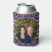 Kamala Harris Tim Walz Präsident Camouflage für Fo Dosenkühler (Kanne Rückseite)
