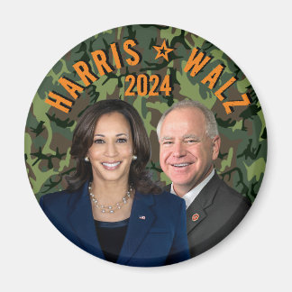 Kamala Harris Tim Walz Präsident Camouflage für Fo Magnet