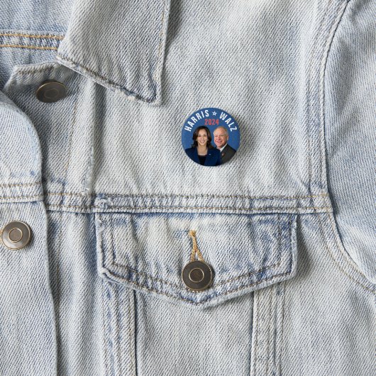 Kamala Harris Tim Walz Präsident Vice-Fotos 2024 Button (Beispiel)