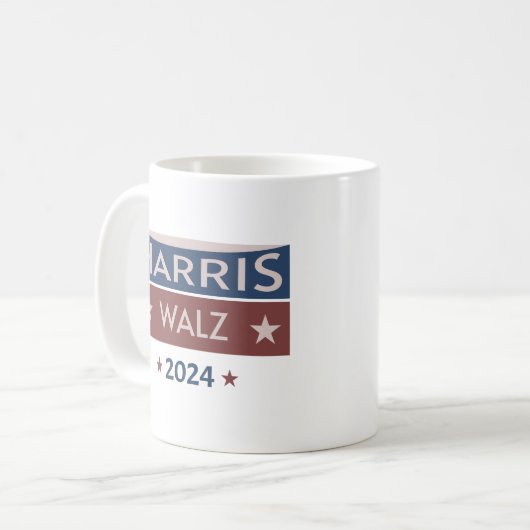 Kamala Harris Tim Walz Präsidentschaftswahl 2024 Kaffeetasse (Vorderseite Links)