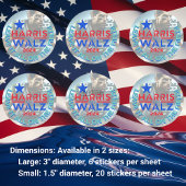 Kamala Harris, Tim Walz Verließ alles auf dem Feld Runder Aufkleber