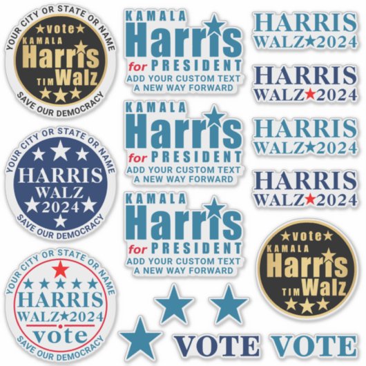 Kamala Harris Tim Walz Versammlung 16 Politische F Aufkleber (Vorderseite)