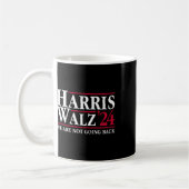 Kamala Harris Tim Walz Vp Wir gehen nicht zurück! Kaffeetasse (Links)