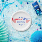 Kamala Harris Tim Walz Wahl 2024 Pappteller (Party)