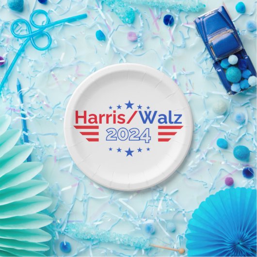 Kamala Harris Tim Walz Wahl 2024 Pappteller (Party)