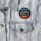 Kamala Harris Tim Walz Waltz 2024 Retro Männer Fra Button (Beispiel)