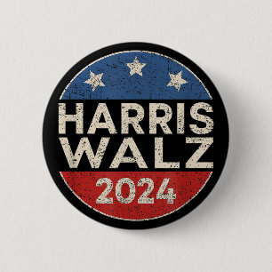 Kamala Harris Tim Walz Waltz 2024 Retro Männer Fra Button
